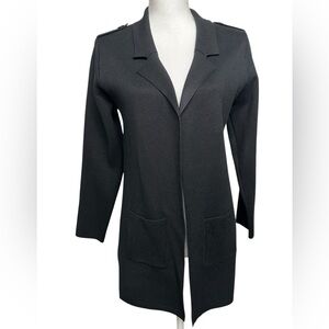 VILA MILANO / Black Long Cardigan / Medium / Goth Preppy Whimsygoth Office